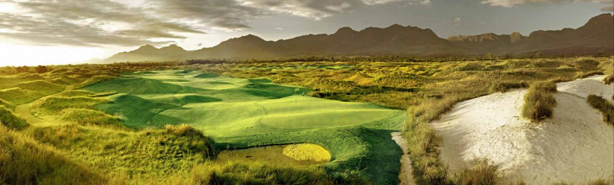 Fancourt Links fairways with Outeniqua Mountains in back ground.