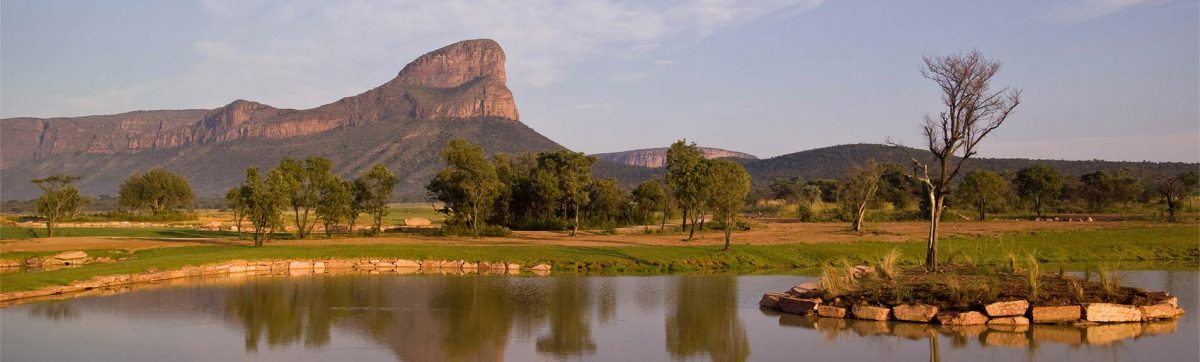 Views across the lake at the Legend Golf Course of Hanglip Mountain