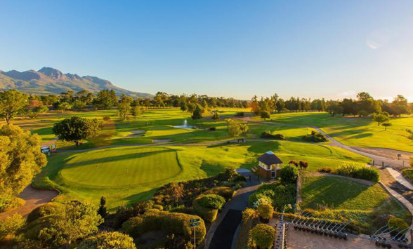 Long shadows of dusk at Stellenbosch Golf Course.