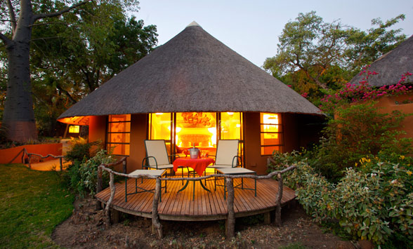 Nightfall in the Kruger as the lights go on in the suites at Malamala.