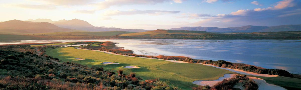 dusk over the golf course and lagoon at Arabella.