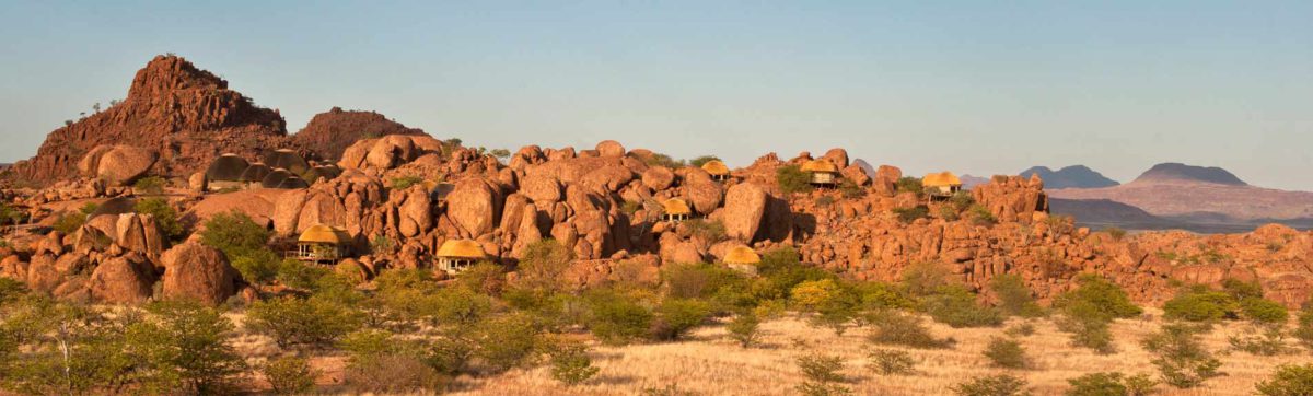 Boulder shaped suites hidden amongst the rocks at Mowani Mountain Camp.