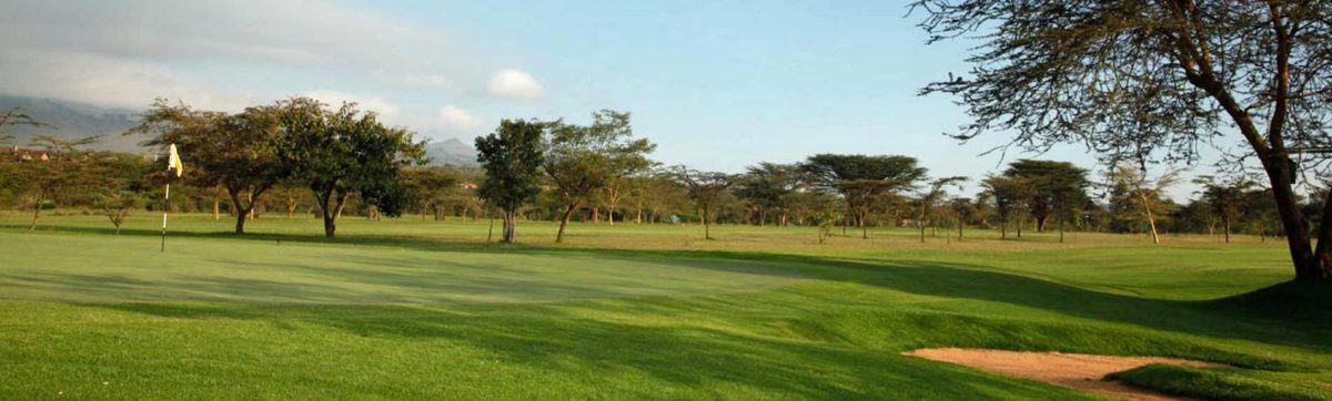 Tranquil setting and long shadows over the golf course at Great Rift Valley.