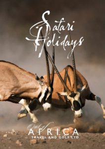 E brochure cover for Out of Africa safari holidays